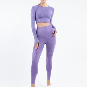 Seamless legging set purple Effect