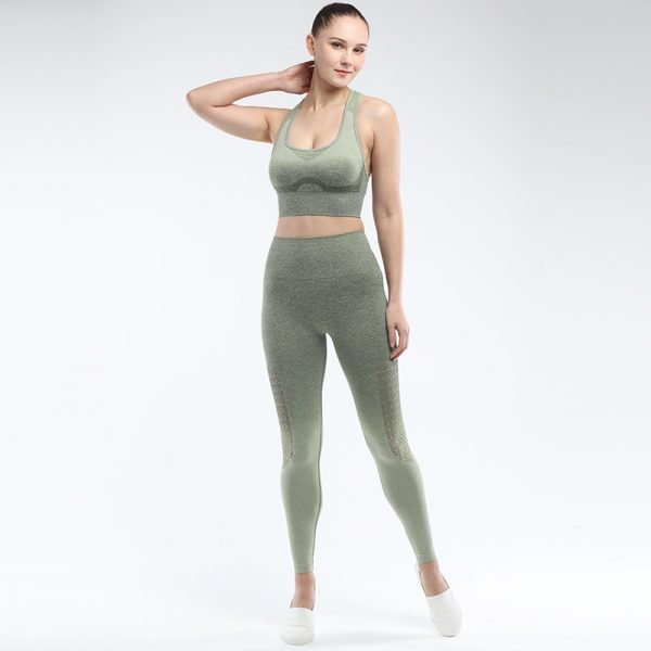 bra and legging sets army green Hollow