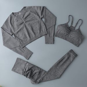 Best cheap workout clothes womens set 3pcs Iris