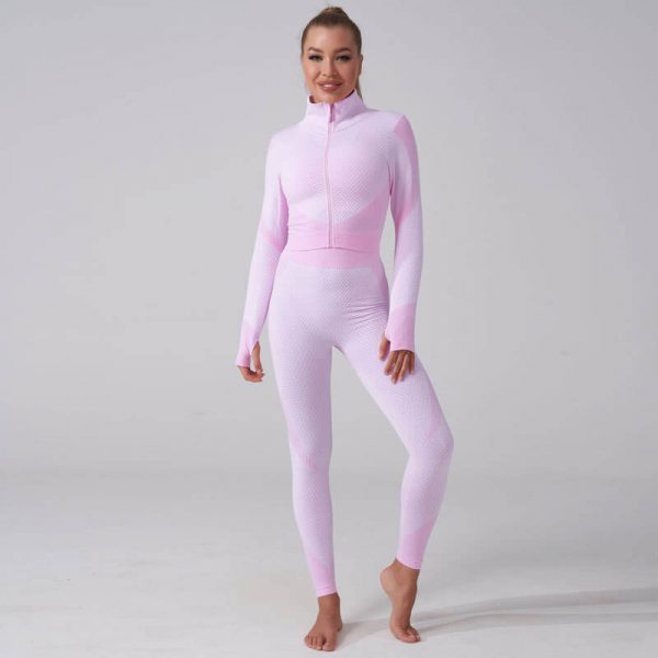 cheap workout clothes women sets bright pink